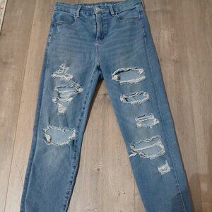 American Eagle Women's "Dream" Jeans, Skinny, Ripped, Size 4, Light Blue